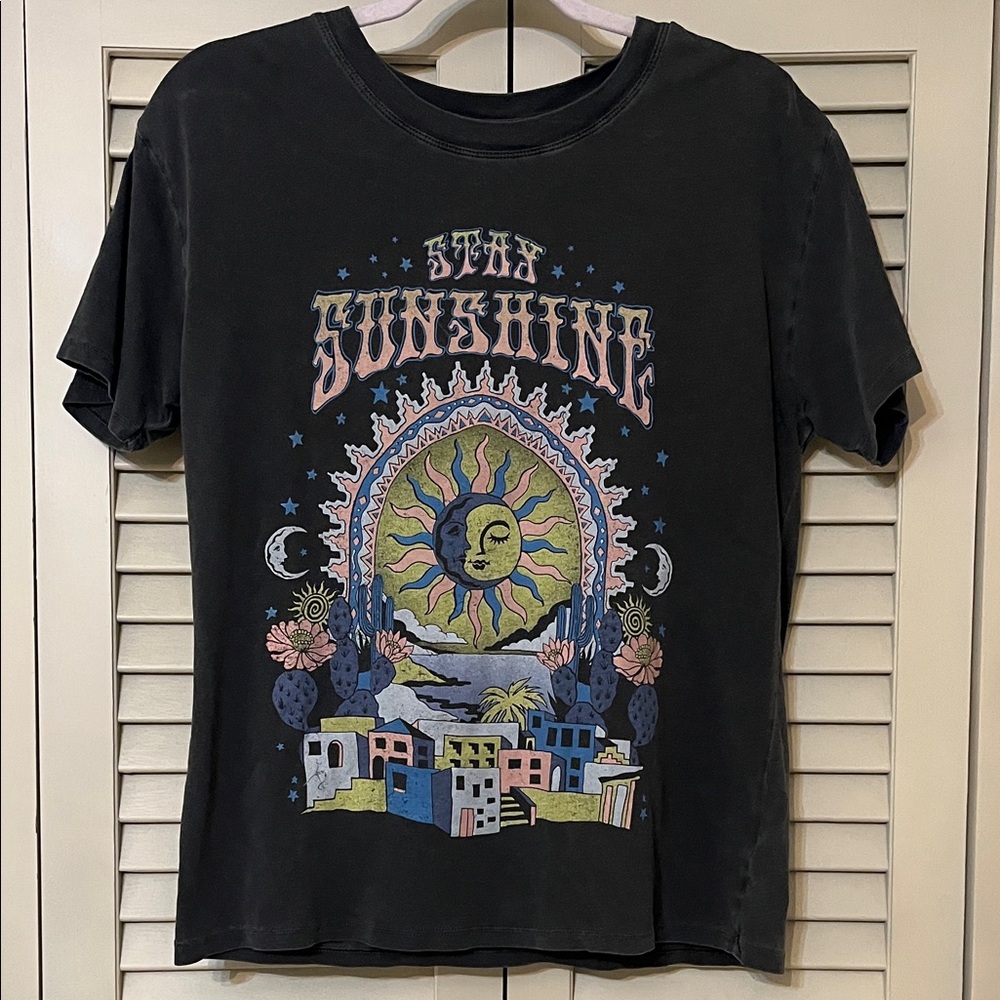 Z Supply Graphic Tee with Sun and Moon Design